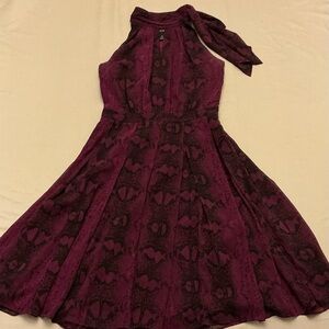 White House Black Market Purple and Black Halter Dress